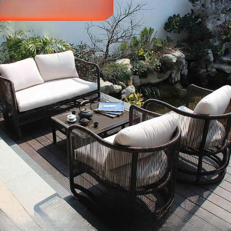 Outdoor Furniture Weatherproof - Set Sofa Rotan Outdoor, Furnitur Taman