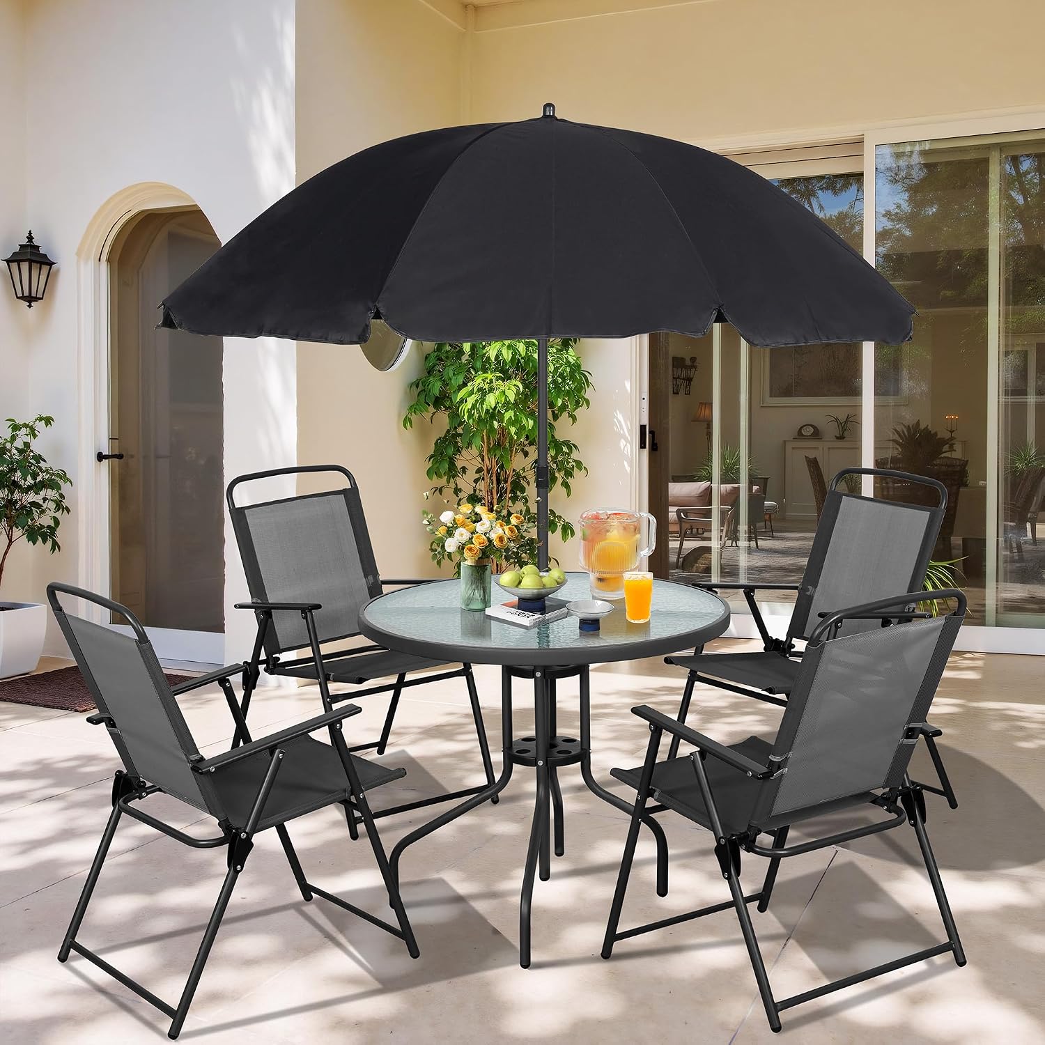 Set Meja Makan Teras Logam, Ku - Outdoor Furniture For Sale ulasan dan harga
