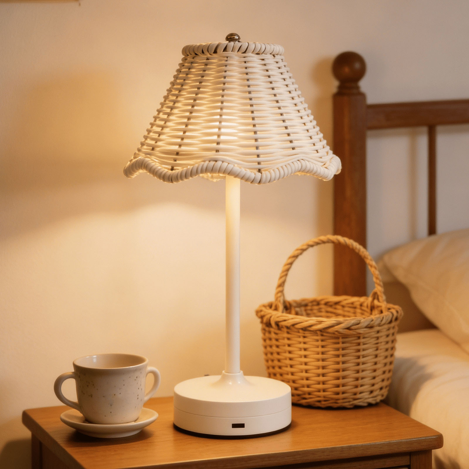 Lampu Meja Rotan Antik LED 3 W - Outdoor Furniture Rh ulasan dan harga