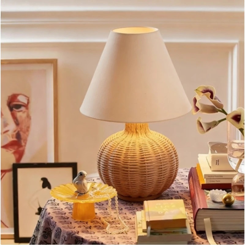 Lampu Meja Rotan Vintage Wabi- - Outdoor Furniture Rh ulasan dan harga